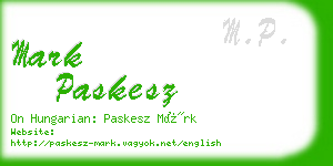 mark paskesz business card